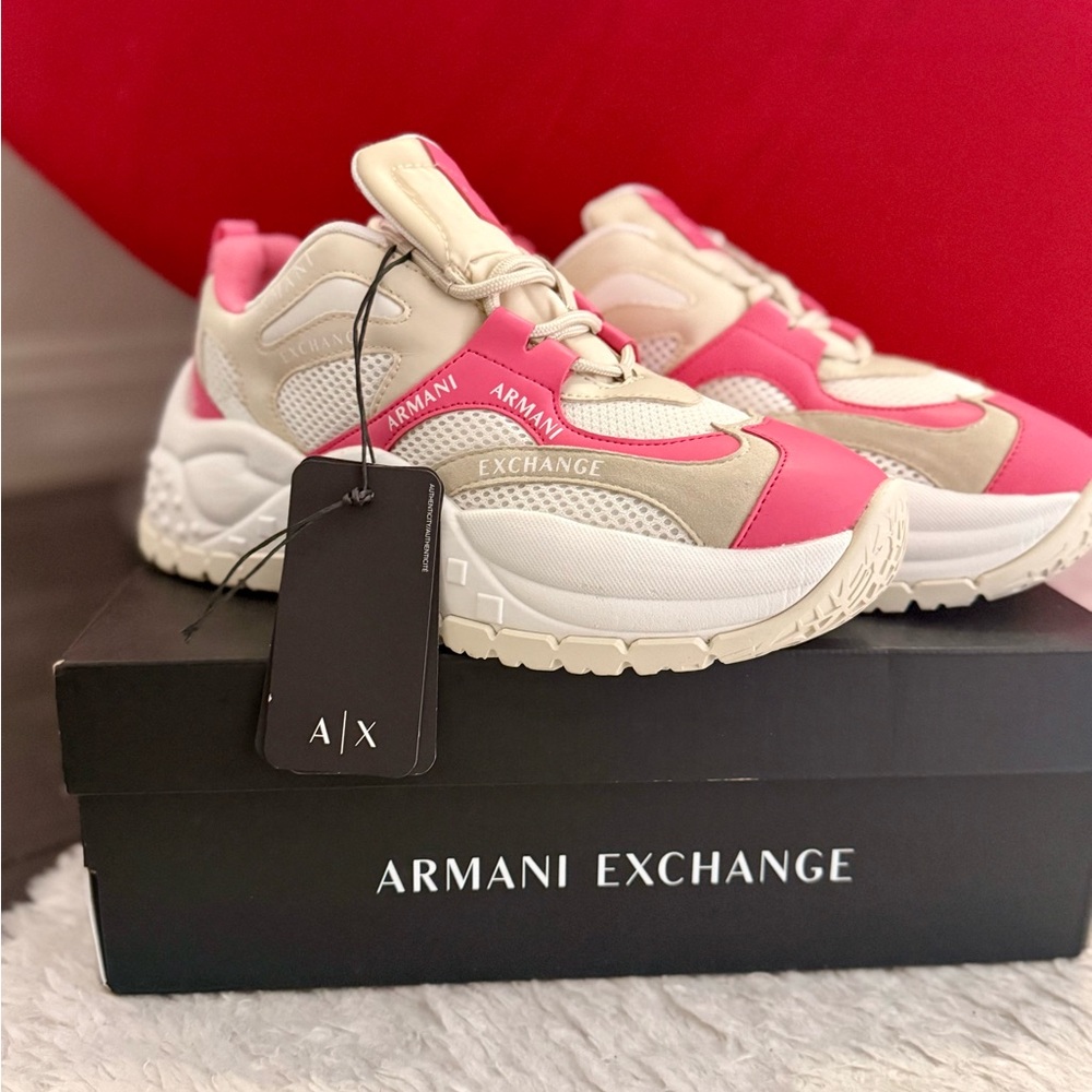 Armani Exchange chunky modern, stylish sneakers . Italian designer brand.